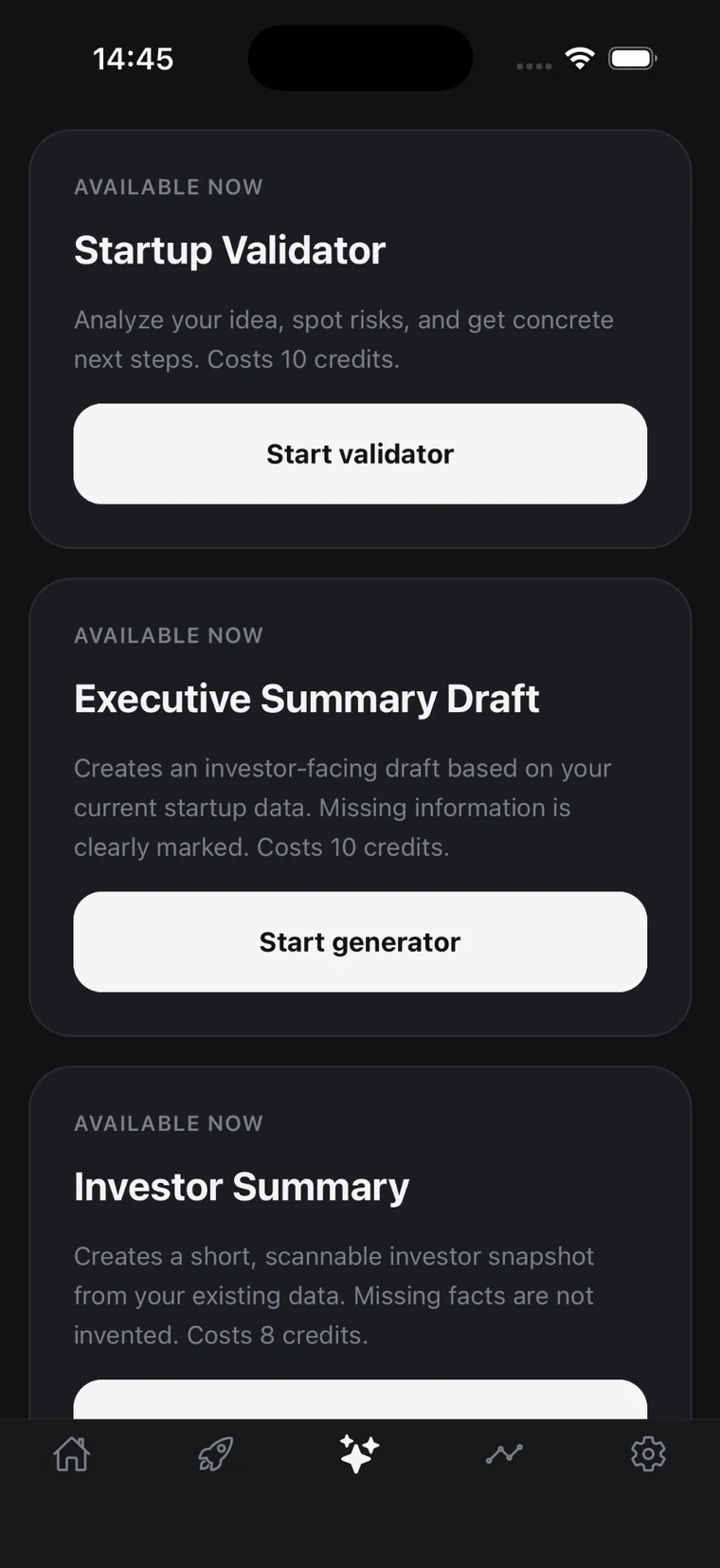 Aqelyn Founder AI tools including Startup Validator and Executive Summary Draft